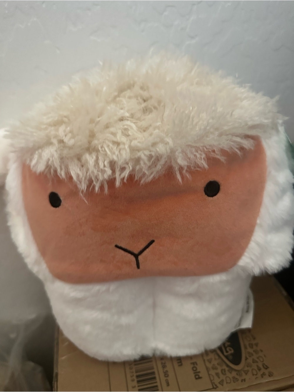Pillowfort Plush Sheep hooded blanket- White and Peach
